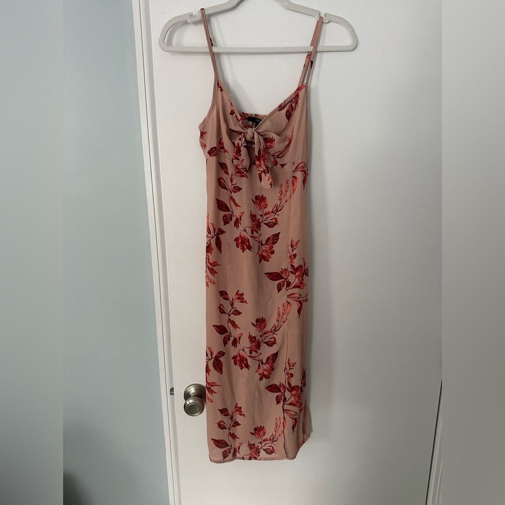 Forever 21 Pink Dress with Red Floral Pattern
